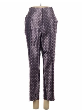 J. Crew Collection 100% Silk Purple Printed Ankle Pants